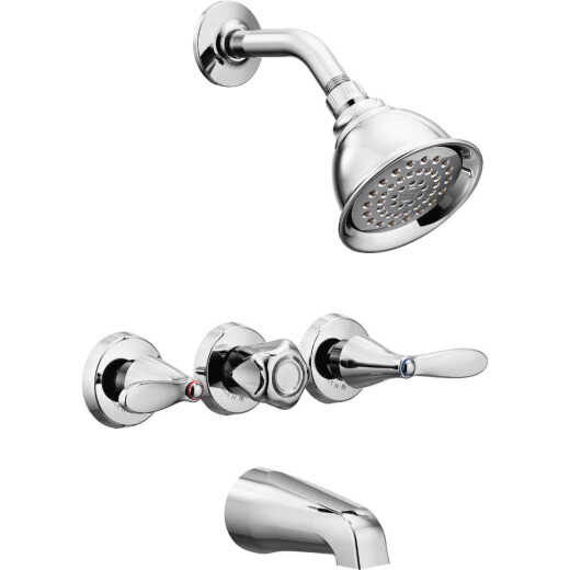 Moen Adler 3-Handle Lever Tub and Shower Faucet, Chrome