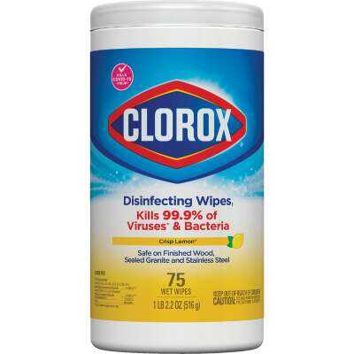 Clorox Crisp Lemon Disinfecting Cleaning Wipes Tub (75-Count)