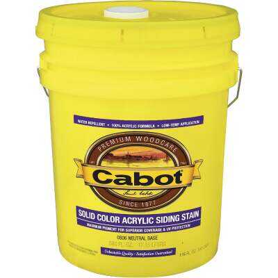 Cabot Solid Color Acrylic Siding Exterior Stain, 0806 Neutral Base, 5 Gal.